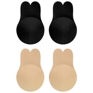 2 pièces-1 paire <span class=keywords><strong>soutien</strong></span>-<span class=keywords><strong>gorge</strong></span> adhésif Invisible <span class=keywords><strong>Push</strong></span> <span class=keywords><strong>Up</strong></span> oreilles de lapin réutilisable Silicone buste mamelon couverture pastilles autocollants lifting des seins - Product Image 3