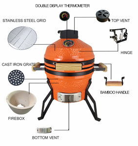 KIMSTONE <span class=keywords><strong>Kamado</strong></span> OEM ODM <span class=keywords><strong>Mini</strong></span> Barbecue <span class=keywords><strong>Kamado</strong></span> en Céramique de 13 Pouces pour Jardin Extérieur - Product Image 4