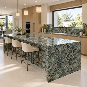 Losas Pulidas de Mármol Esmeralda Natural de Lujo para Paredes y Pisos de Salas de Estar y Baños de Villas, Diseño Moderno - Product Image 2