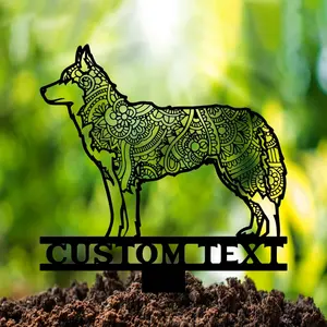 Customized Garden Decoration Siberian Husky Courtyard Art Garden Logo Acrylic Pet Memorial Post