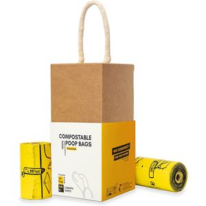 Bolsa para excrementos de perro biodegradable amarilla a prueba de fugas, perfumada e impermeable con LOGO GRATUITO, EPI/D2W+HDPE - Product Image 6