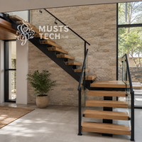 Escalier mono-à-capitainerie sur mesure de haute qualité pour l'intérieur, conçu par des professionnels et fabriqué en usine