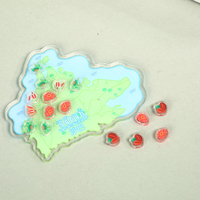 Imán de Refrigerador Acrílico 3D Personalizado al por Mayor, Duradero, Impreso con UV, Mapa de Ciudad Moderno, Recuerdo con Monumentos, Personalizado, Kawaii