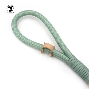 Collier pour chien en velours doux écologique, laisse en polyester couleur sauge, porte-sac à déjections canines doré tendance, DEM/DOM disponible - Product Image 4