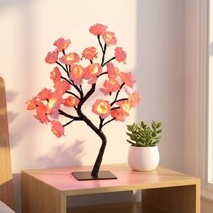24 LEDs Rose <strong>Tree</strong> <strong>Light</strong> <strong>with</strong> Flat Base USB Home Decor Button Control 33cm Length for Home Indoor Bedroom Decoration Night <strong>Lights</strong> - Product Image 2