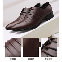 Chaussures en cuir pointues pour hommes à livraison rapide, en cuir PU de haute qualité, chaussures en cuir tendance pour hommes, décontractées
