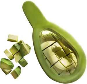 Utensilios de Cocina Personalizados al por Mayor, Cortador de Frutas y Verduras Multifuncional Ecológico de Plástico Verde, Cuchara para Cortar - Product Image 1