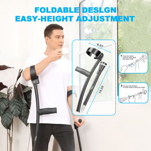 عكازات الكوع من HEALTHBAZAAR بارتفاع قابل للتعديل من 38 إلى 48 بوصة مقابض يد مريحة بدون خطوات عكازات الساعد معاقة - Product Image 5