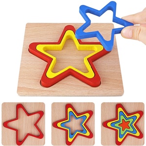 Hot bán cao chất lượng mầm non hình học câu đố phù hợp với bằng chất liệu gỗ toddler montessori đồ chơi - Product Image 2