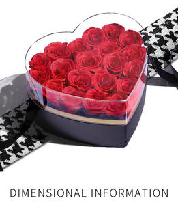D151 Roses immortelles préservées Rose éternelle fleurs conservées Saint Valentin pour toujours fleurs forme de coeur boîte rose personnalisée - Product Image 2