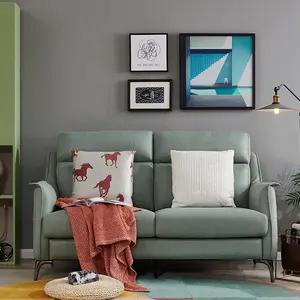 21830 Quanu italiano moderno pele-friendly 2 assentos sofá de veludo verde sofá do assento do amor