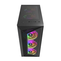MATX Gaming USB3.0 ATX ITX Mid Tower Aluminum Alloy PC Gamer Case with Tempered Glass Side Panel for Micro ATX Computer