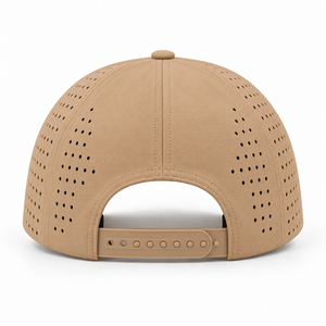 Casquette de baseball 5 panneaux de haute qualité à séchage rapide, perforations découpées au laser, imperméable, avec logo brodé, style snapback pour l'extérieur - Product Image 4