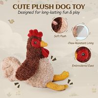 AFP Jouet pour chien anti-ennui, interactif d'extérieur pour le jeu de rapport et à mâcher, en peluche rembourrée en forme de poulet et de coq, avec couineur et bruit froissé