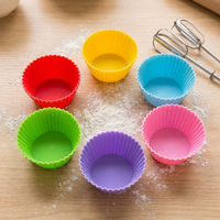 Moules à cupcakes ronds en silicone, qualité alimentaire sans BPA, antiadhésifs, résistants à la chaleur, faciles à nettoyer, réutilisables, disponibles en plusieurs tailles