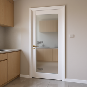Porte intérieure française en verre trempé dépoli, portes coulissantes à encastrer, portes de garde-manger, modèle à âme pleine pré-montée D0100XUZQ57, différentes tailles - Product Image 2