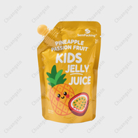 Feuille d'aluminium en plastique de forme spéciale imprimée sur mesure Stand up sac de poche à bec verseur pour jus de fruits liquide 250ml 500ml 1000ml 5 litres