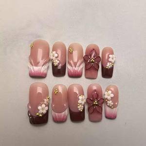 <span class=keywords><strong>Uñas</strong></span> Postizas Francesas al por Mayor, 10 Piezas de <span class=keywords><strong>Uñas</strong></span> <span class=keywords><strong>Acrílicas</strong></span> Hechas a Mano de Alta Calidad, <span class=keywords><strong>Precio</strong></span> de Fábrica - Product Image 3