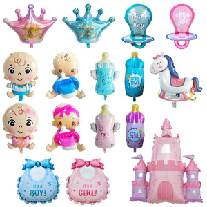 Globo de Aluminio para Baby Shower, Niño o Niña, Azul y Rosa, Revelación de Género, Ecológico, de Dibujos Animados, para Navidad o Pascua - Product Image 1