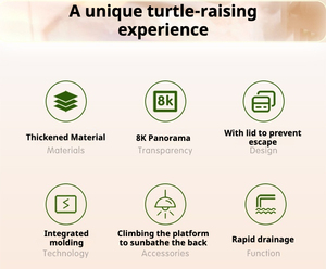 Acryl transparant rechthoekig <span class=keywords><strong>aquarium</strong></span> met zonneplatform voor schildpadverblijf op het bureau, viskom voor woonkamer & slaapkamer gebruik - Product Image 3
