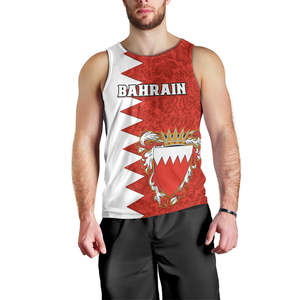 Día DE LA Independencia de Bahrein Hombres Camiseta sin mangas Bahrayn Escudo DE ARMAS Venta al por mayor Chaleco de Bahrein con bandera - Product Image 3