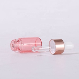 Skin Care Serum Mini 1ml 2ml 3ml 5ml Pink Serum Cosmetic Glass <b>Dropper</b> <b>Bottle</b> with Rose Gold Cap - Product Image 3
