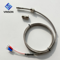 SS304 sonda bayoneta industrial primavera RTD 3 cables de alta temperatura PT100 sensor de temperatura con M12 hilo