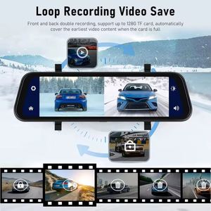 9.66Inch 4K Dual <strong>Rearview</strong> Mirror <strong>Dash</strong> <strong>Cam</strong> with Wireless Carplay HD IPS Touch Screen Car Mirror with DVR BT WDR Night Vision - Product Image 4