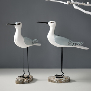 Figurines décoratives de style méditerranéen, mouettes et oiseaux marins, en bois fait main, pour la décoration de la chambre d'enfant et de la maison - Product Image 5