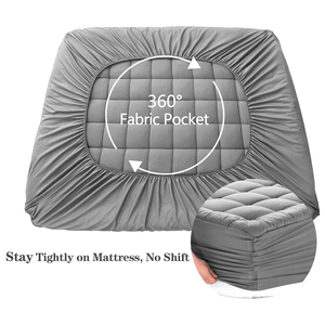 Sur-matelas matelassé de 5cm d'épaisseur avec remplissage en microfibre de polyester, couverture de matelas matelassée rembourrée Queen Size <span class=keywords><strong>Sleepin</strong></span> - Product Image 5