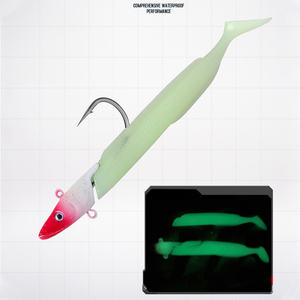 Leurres artificiels de pêche à tête plombée 12cm 23g plastique <span class=keywords><strong>souple</strong></span> bionique noir méné queue de pagaie <span class=keywords><strong>leurre</strong></span> à tête plombée pour saumon bar de <span class=keywords><strong>mer</strong></span> - Product Image 4