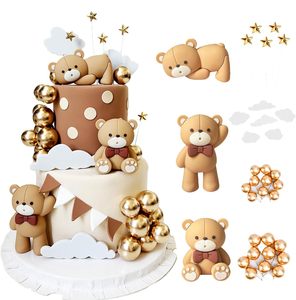 Decoración de Pastel con Globos de Oso Pardo para Fiestas Infantiles, Navidad y Graduación, Decoraciones para Postres - Product Image 1
