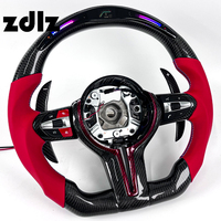 Volant en cuir lisse rouge personnalisé avec LED et fibre de carbone pour BMW M3 M5 F20 F25 F10 F11 F15 F18 F30 F32 X3 X4 X5 X6 X7