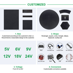 Pannello Solare Nero Personalizzato 50w 60w 80w, Pannello Fotovoltaico Adesivo per Balcone 12v 18v, Collegabile <span class=keywords><strong>in</strong></span> <span class=keywords><strong>Parallelo</strong></span> e Serie - Product Image 4