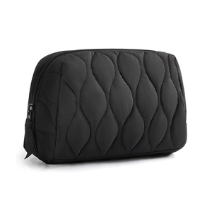 <span class=keywords><strong>Bolsa</strong></span> de monedero de piedra Ravel de apertura ancha, <span class=keywords><strong>bolsa</strong></span> de maquillaje acolchada para cosméticos esenciales, accesorios de artículos de tocador con cremallera, soporte para cepillos, <span class=keywords><strong>bolsa</strong></span> organizadora - Product Image 5