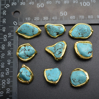 Perles d'espacement en howlite bleue naturelle plaquées or 18 carats, petites pépites, fournitures pour la fabrication de bijoux