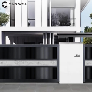 Puertas <span class=keywords><strong>de</strong></span> valla <span class=keywords><strong>de</strong></span> entrada <span class=keywords><strong>de</strong></span> aluminio automáticas eléctricas <span class=keywords><strong>de</strong></span> fábrica personalizables puerta corredera <span class=keywords><strong>de</strong></span> grano <span class=keywords><strong>de</strong></span> <span class=keywords><strong>madera</strong></span> para entrada al aire libre o apartamento - Product Image 1