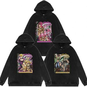 Sudaderas con Capucha Personalizables de Algodón Lavado, Estilo Holgado, con Diseño de JoJo's Bizarre Adventure, Kujo Jotaro, Dio Brando, para Hombre y Mujer - Product Image 1
