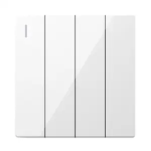 White Four-Way Household Light Switch Socket Durable Wall Switches