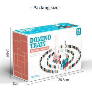 Coloré unisexe Domino <span class=keywords><strong>Train</strong></span> électrique ensemble jouet enfants bloc empileur PC matériel construction et empilage voiture jeux jouet - Product Image 3
