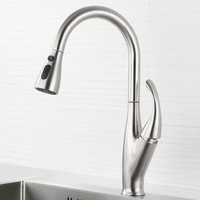 Robinet de cuisine monotrou en acier inoxydable noir, style minimaliste moderne, anti-éclaboussures, pour évier de lavage de légumes, modèle d'usine transfrontalière