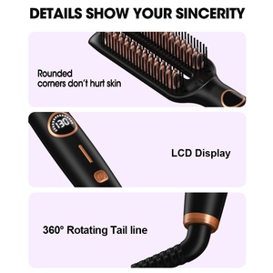 Lisseur de cheveux en céramique Lanumi PL-306 en une seule étape avec écran LCD numérique anti-frisottis pour usage domestique noir 60W - Product Image 4