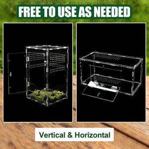Transparant acryl modern voor glanzende laminatie afneembaar terrarium solide reptielenverblijf voor gekko's tarantula spin eenvoudig - Product Image 3