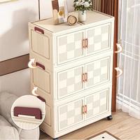 Armoire de rangement pliable en plastique pour bébé, 54 cm, gain de place, 3 niveaux, organiseur de vêtements pour chambre à coucher