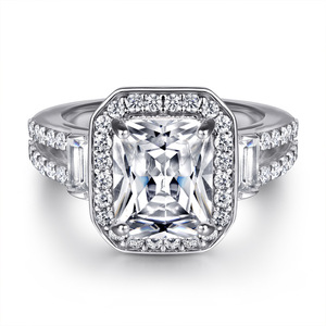 Premium 925 Silver High-End CZ Halo Bridal <b>Set</b>, Sparkling Square Shape Cubic Zirconia Wedding Jewelry <b>Set</b> for Bride & Bridesmaid - Product Image 3