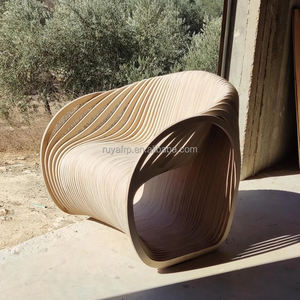 木製 パラメトリック 家具 リビングルーム 現代的 デザインロッキングチェア クラシック シングル 無垢材 スライス 組み合わせ シート - Product Image 4