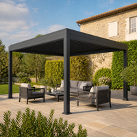 Abri bioclimatique Jiake avec lames motorisées en aluminium étanches pour projets de jardins, patios, terrasses extérieures et espaces de loisirs