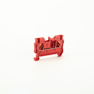 Guan Yang PT2.5 Red Straight Insert Spring <b>Terminal</b> Block 2 Pole 2.5mm Square Industrial Wiring Rail Mount - Product Image 3