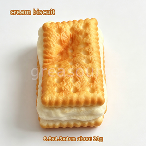 Galleta de simulación con forma de sándwich de soda y crema, modelo dorado, realista, adorno decorativo, utilería de exhibición, dulce para comer, aperitivo, comida - Product Image 2