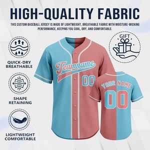 เสื้อเบสบอลแบบกำหนดเอง ชื่อและหมายเลขส่วนตัว ชุดยูนิฟอร์มแบบกระดุมสองสี ระบายอากาศได้ดี ชุดกีฬาแบบซับลิเมชั่นสำหรับทุกเพศ - Product Image 4